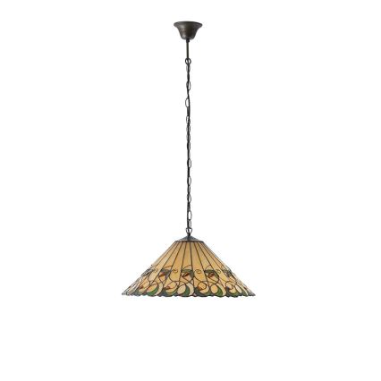 Endon 64194 - Lustr na řetězu Tiffany JAMELIA 3xE27/60W/230V pr. 50 cm