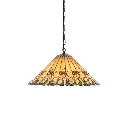 Endon 64194 - Lustr na řetězu Tiffany JAMELIA 3xE27/60W/230V pr. 50 cm