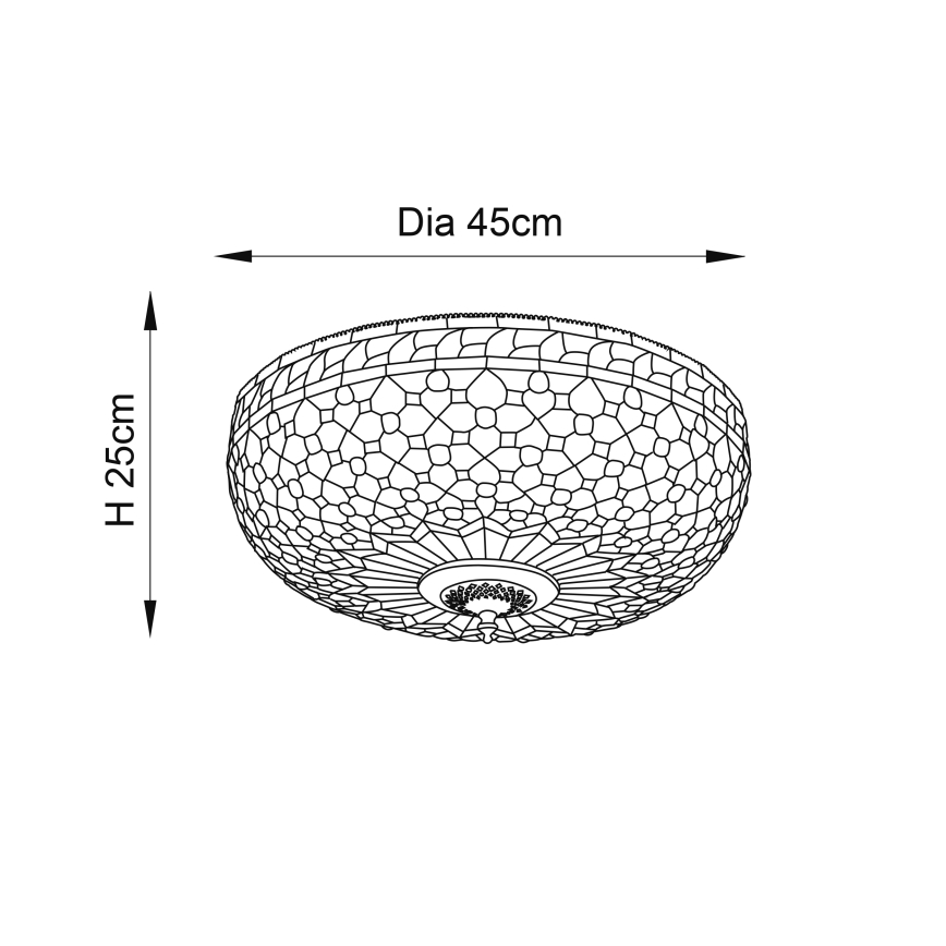 Endon 64276 - Stropní svítidlo Tiffany MILLE FEUX 2xE27/60W/230V pr. 45 cm