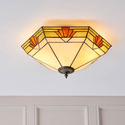 Endon 64284 - Stropní svítidlo Tiffany NEVADA 2xE27/60W/230V pr. 40 cm