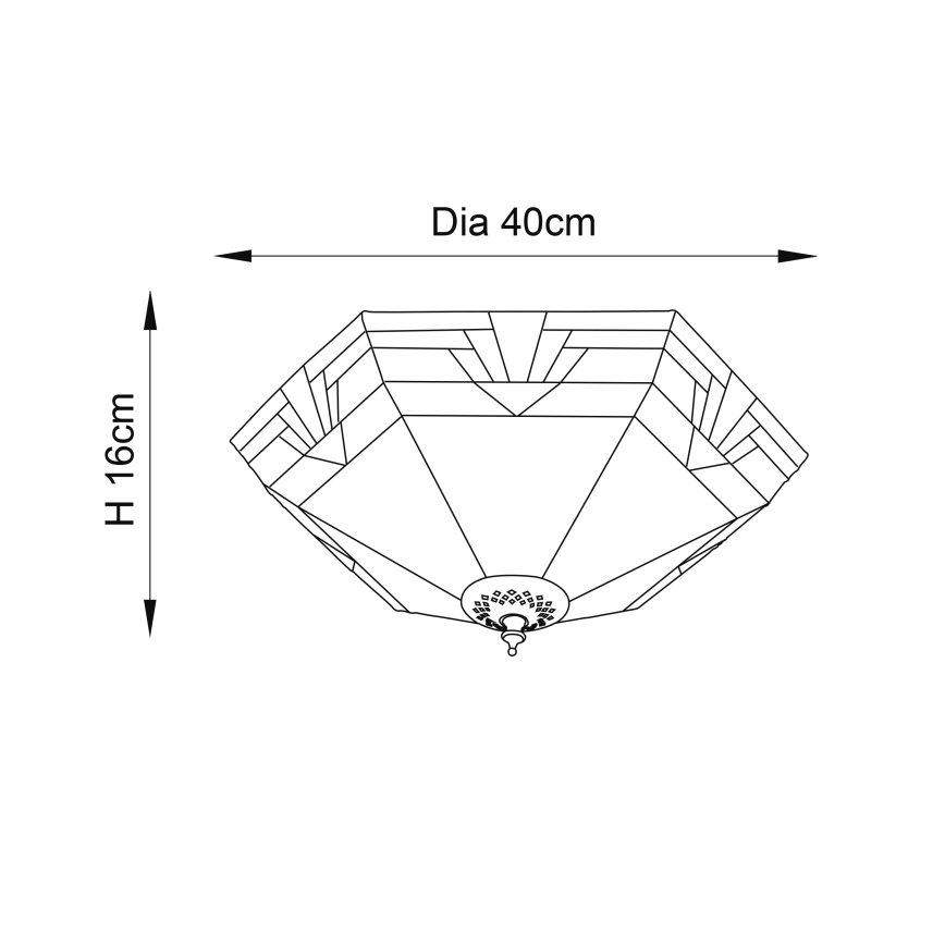 Endon 64284 - Stropní svítidlo Tiffany NEVADA 2xE27/60W/230V pr. 40 cm