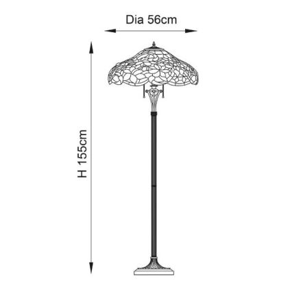 Endon 64323 - Stojací lampa SULLIVAN 2xE27/60W/230V pr. 56 cm