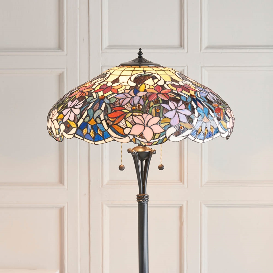 Endon 64323 - Stojací lampa Tiffany SULLIVAN 2xE27/60W/230V pr. 56 cm