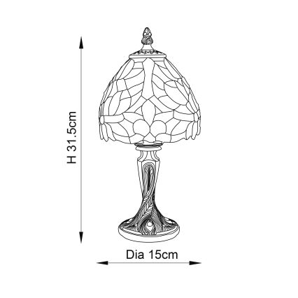 Endon 64331 - Stolní lampa Tiffany SYLVETTE 1xE14/40W/230V pr. 15 cm