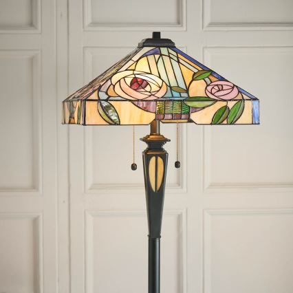 Endon 64383 - Stojací lampa Tiffany WILLIOW 2xE27/60W/230V pr. 42,5 cm