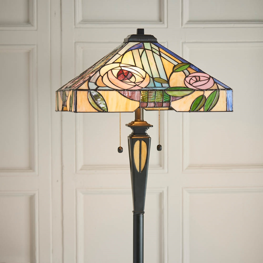 Endon 64383 - Stojací lampa Tiffany WILLIOW 2xE27/60W/230V pr. 42,5 cm