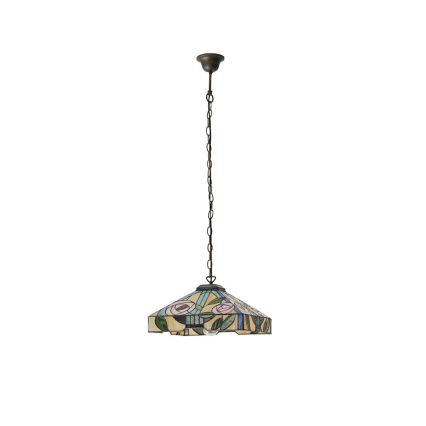 Endon 64385 - Lustr na řetězu Tiffany WILLOW 1xE27/60W/230V pr. 35 cm
