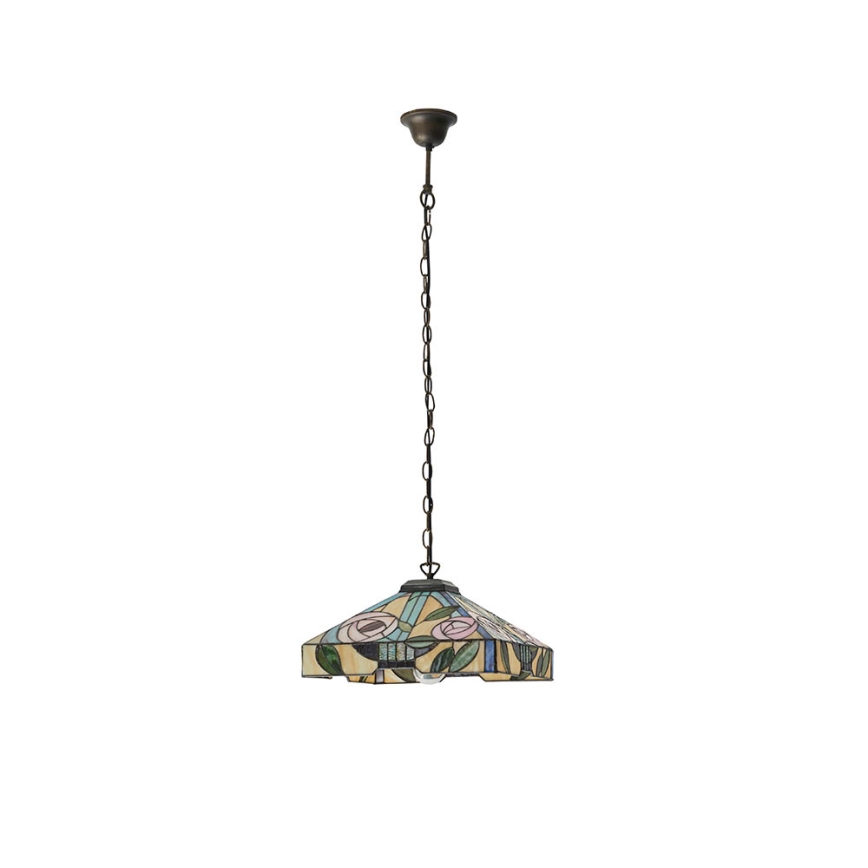 Endon 64385 - Lustr na řetězu Tiffany WILLOW 1xE27/60W/230V pr. 35 cm