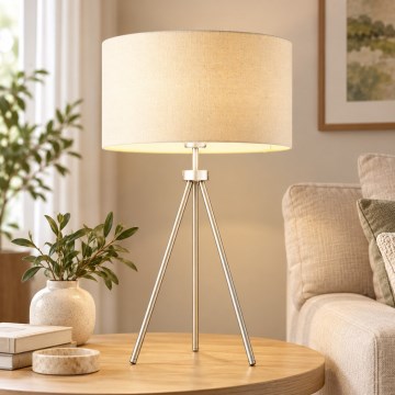 Endon 66986 - Stolní lampa TRI 1xE27/40W/230V matný chrom/krémová