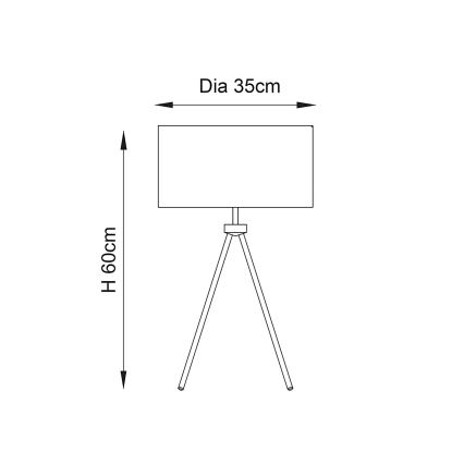 Endon 66986 - Stolní lampa TRI 1xE27/40W/230V matný chrom/krémová