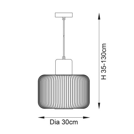 Endon 68986 - Lustr na lanku NICOLA 1xE27/40W/230V měděná