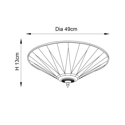 Endon 70240 - Stropní svítidlo Tiffany DARK STAR 2xE27/40W/230V pr. 49 cm