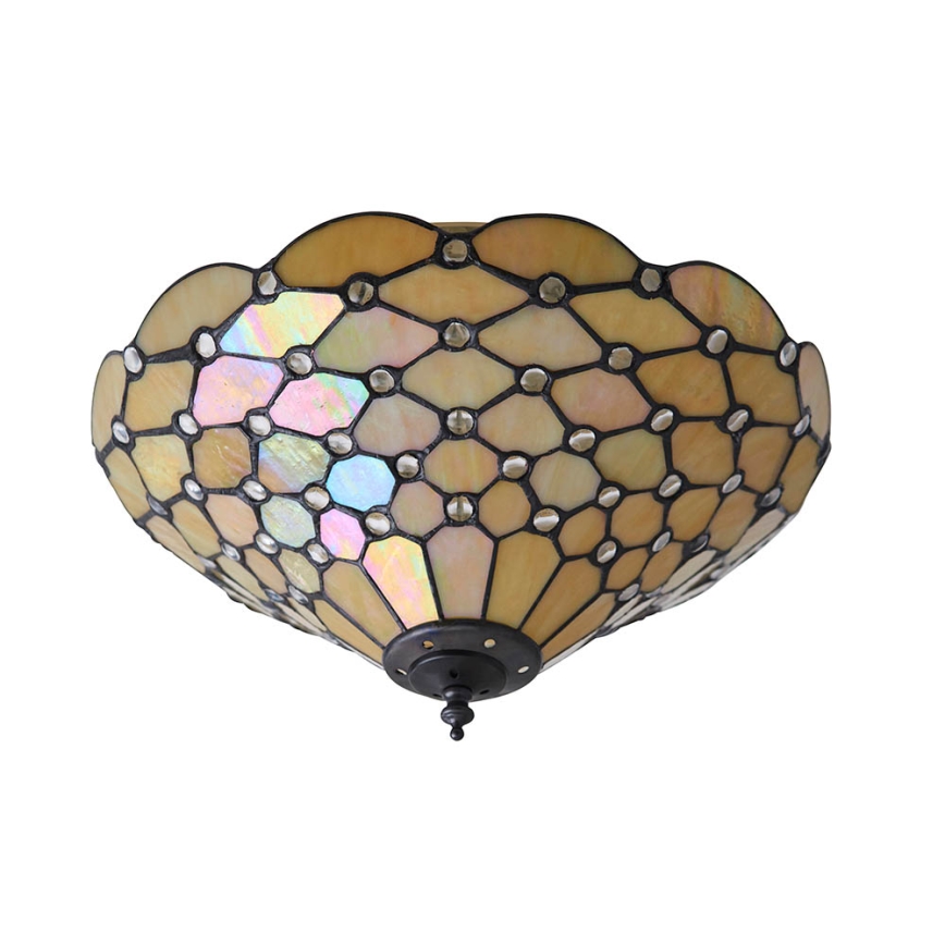 Endon 70242 - Stropní svítidlo Tiffany PEARL 2xE27/60W/230V pr. 37 cm