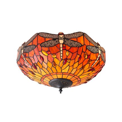 Endon 70721 - Stropní svítidlo Tiffany DRAGONFLY 2xE27/60W/230V pr. 41 cm