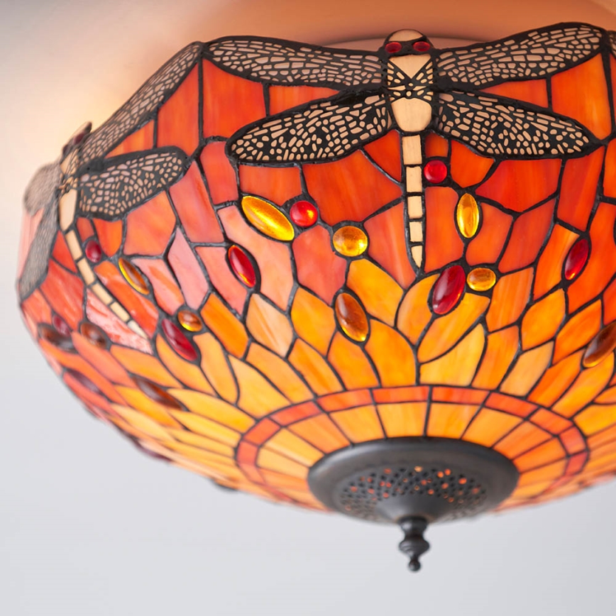 Endon 70721 - Stropní svítidlo Tiffany DRAGONFLY 2xE27/60W/230V pr. 41 cm