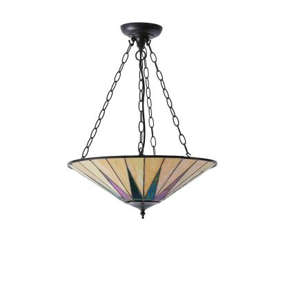 Endon 70754 - Lustr na řetězu Tiffany DARK STAR 3xE27/60W/230V pr. 49 cm