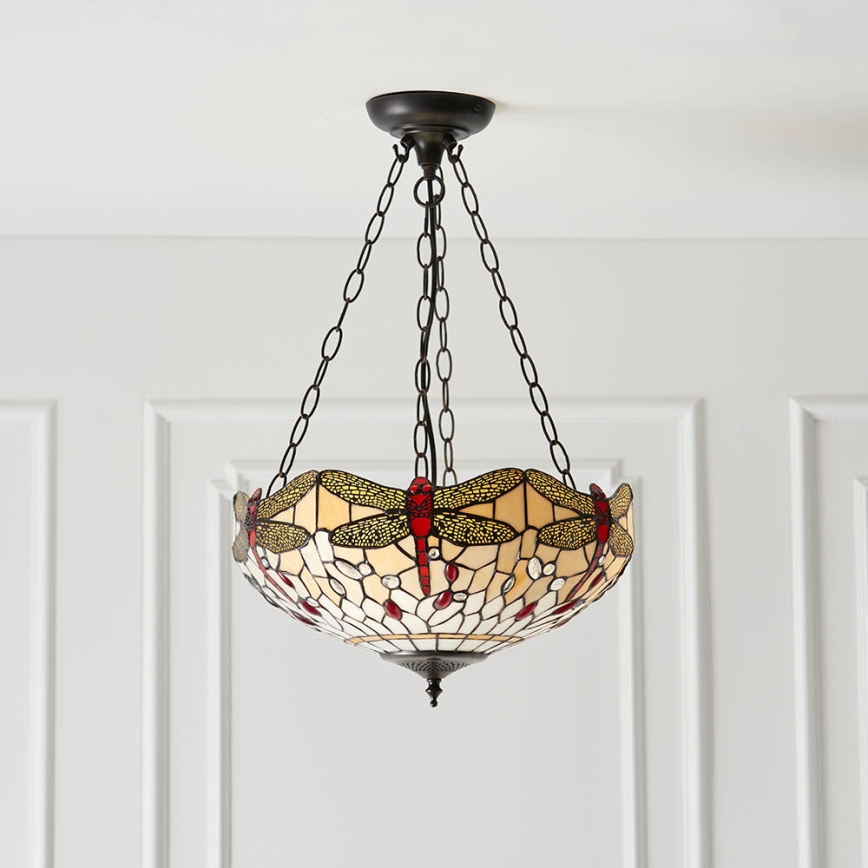 Endon 70759 - Lustr na řetězu DRAGONFLY 3xE27/60W/230V pr. 41 cm
