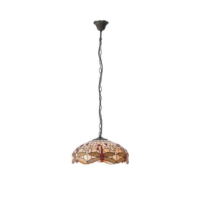 Endon 70824 - Lustr na řetězu Tiffany DRAGONFLY 3xE27/60W/230V pr. 41 cm