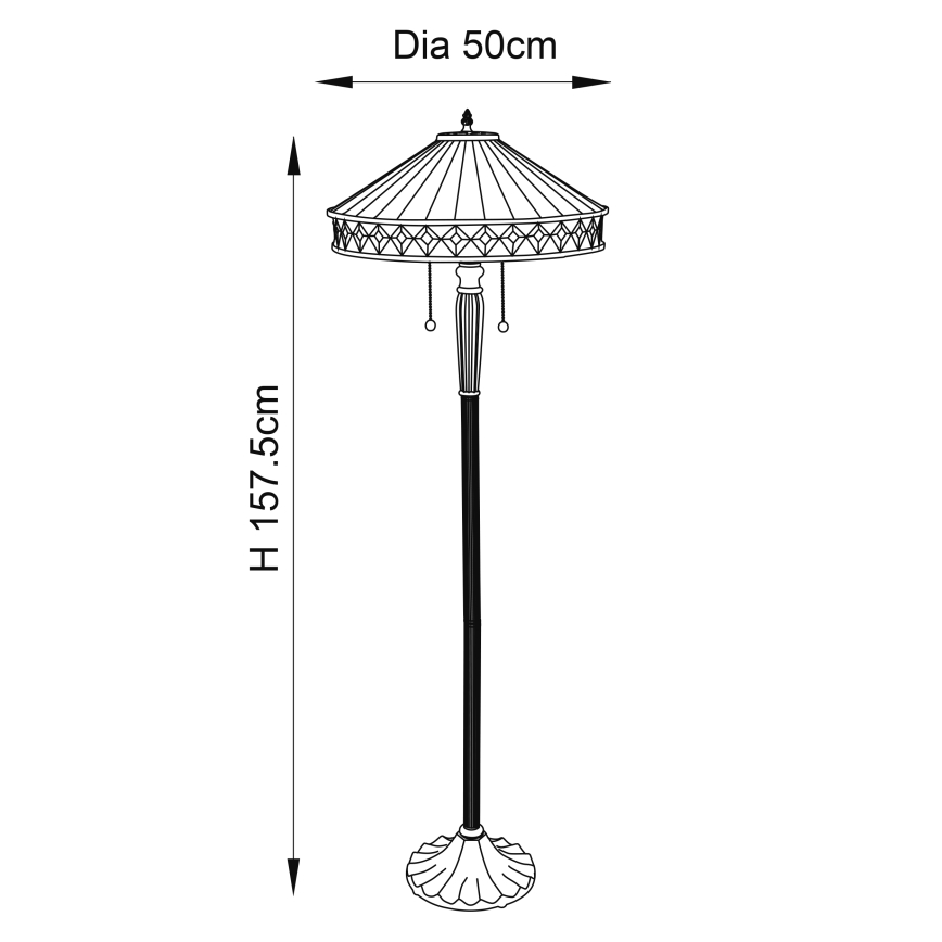 Endon 70936 - Stojací lampa FARGO 2xE27/60W/230V pr. 50 cm