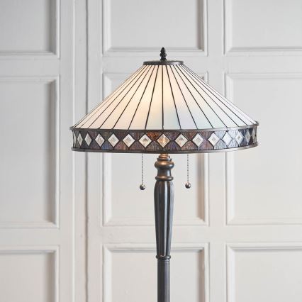 Endon 70936 - Stojací lampa Tiffany FARGO 2xE27/60W/230V pr. 50 cm