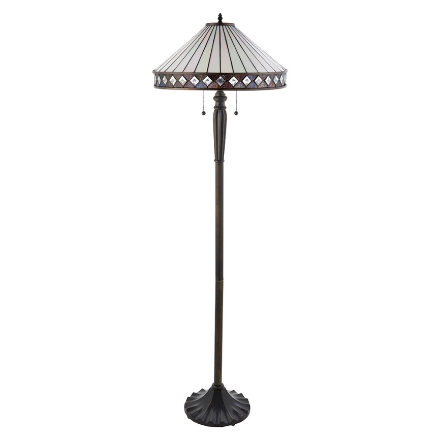 Endon 70936 - Stojací lampa Tiffany FARGO 2xE27/60W/230V pr. 50 cm