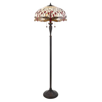 Endon 70940 - Stojací lampa Tiffany DRAGONFLY 2xE27/60W/230V pr. 50 cm