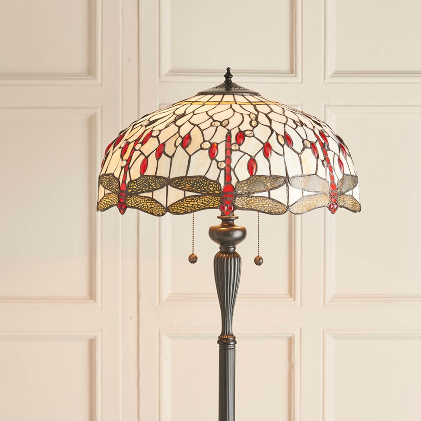 Endon 70940 - Stojací lampa Tiffany DRAGONFLY 2xE27/60W/230V pr. 50 cm