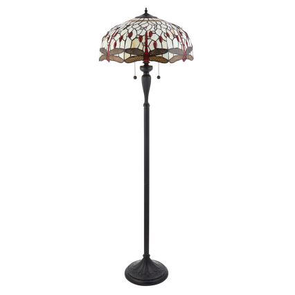 Endon 70940 - Stojací lampa Tiffany DRAGONFLY 2xE27/60W/230V pr. 50 cm