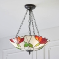 Endon 70946 - Lustr na řetězu Tiffany BOTANICA 3xE27/60W/230V pr. 45 cm