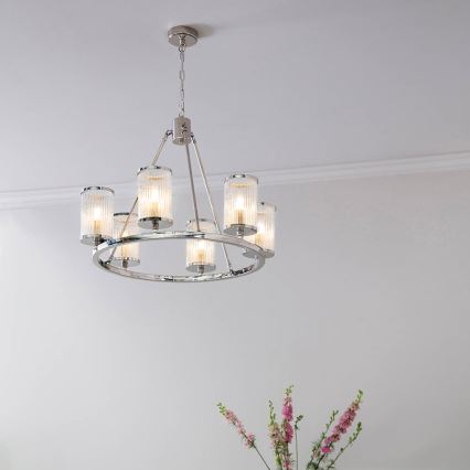 Endon 74128 - Lustr na řetězu EASTON 6xE14/6W/230V lesklý chrom