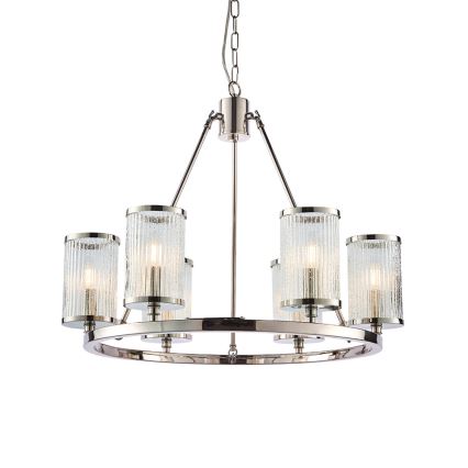 Endon 74128 - Lustr na řetězu EASTON 6xE14/6W/230V lesklý chrom