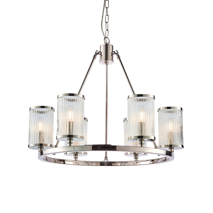 Endon 74128 - Lustr na řetězu EASTON 6xE14/6W/230V lesklý chrom