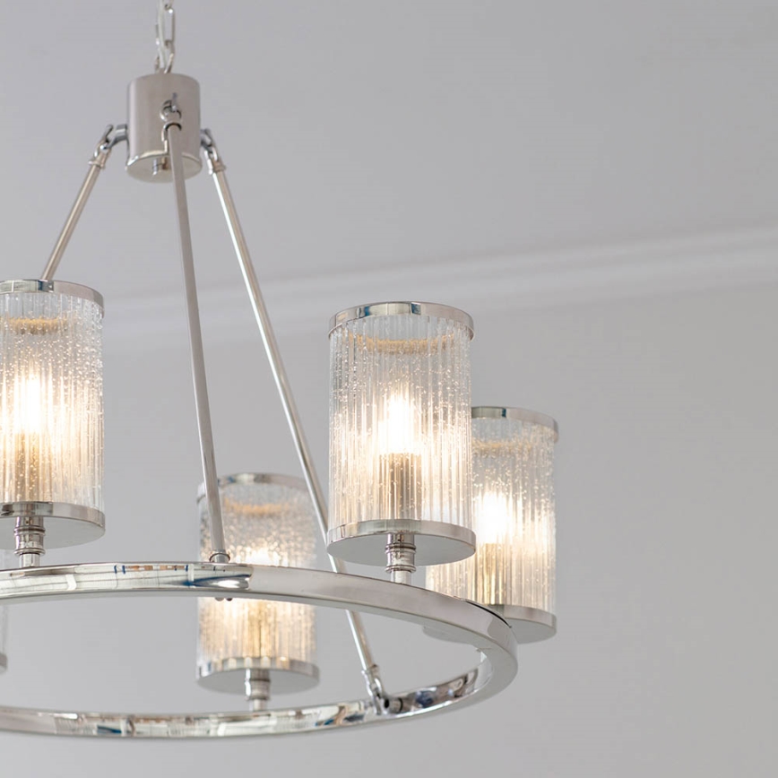 Endon 74128 - Lustr na řetězu EASTON 6xE14/6W/230V lesklý chrom