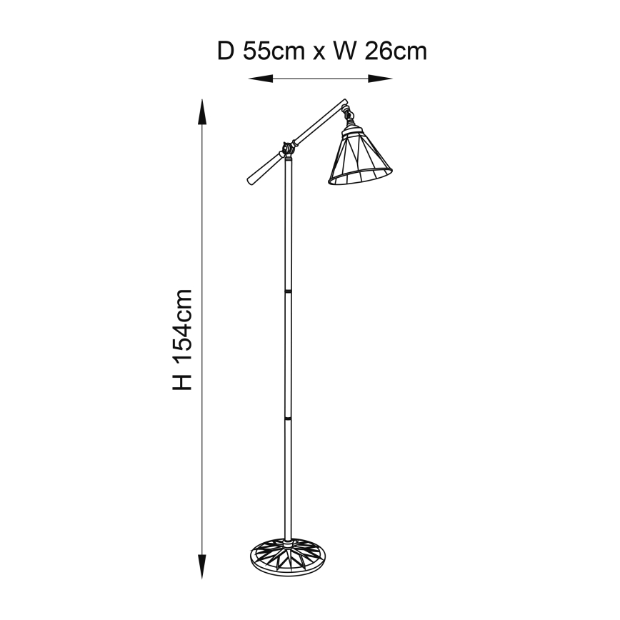 Endon 74355 - Stojací lampa DARK STAR 1xE14/40W/230V