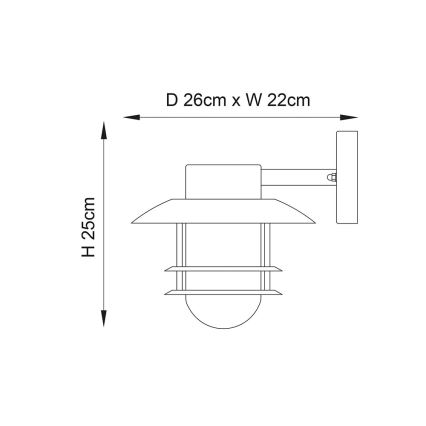 Endon 74703 - Venkovní nástěnné svítidlo JENSON 1xE27/40W/230V IP44 lesklý chrom