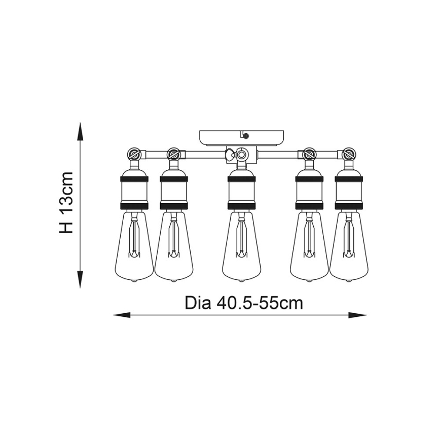 Endon 76336 - Bodové svítidlo HAL 5xE27/40W/230V matný chrom/měděná