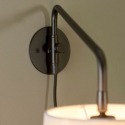 Endon 79500 - Nástěnná lampa CARLSON 1xE14/40W/230V šedá/černá