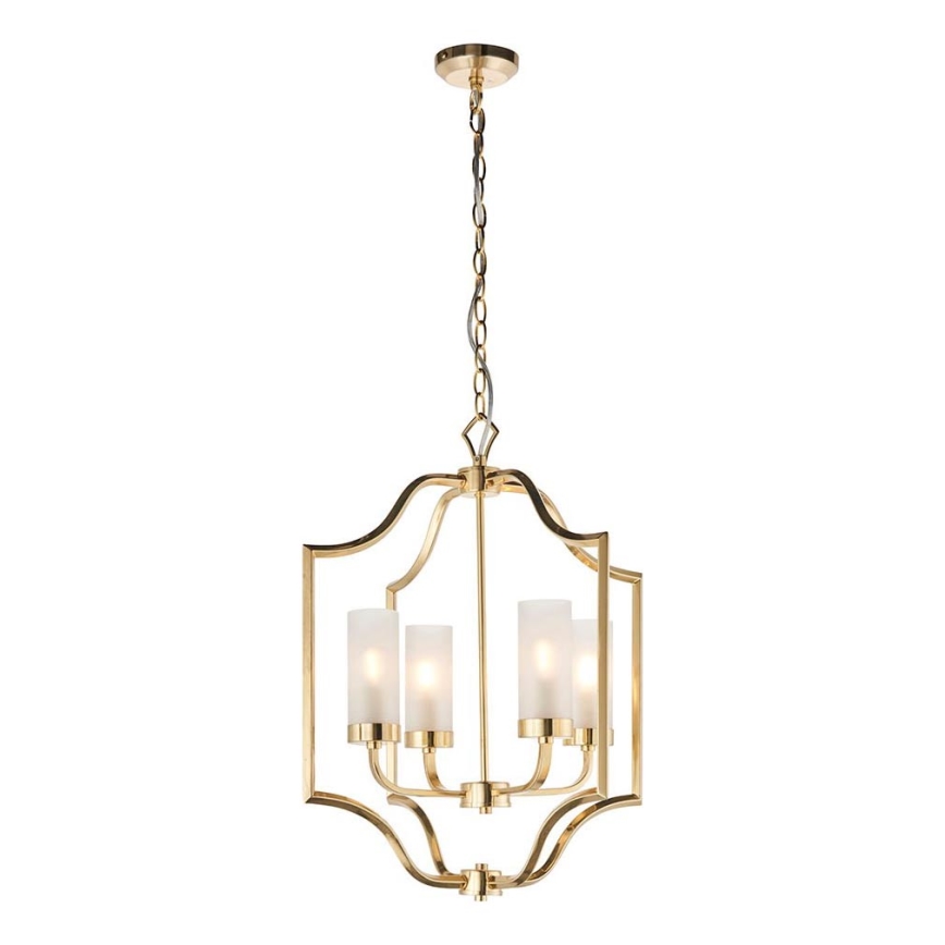 Endon 81914 - Lustr na řetězu EDREA 4xE14/6W/230V mosaz