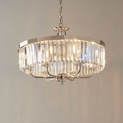 Endon 90263 - Lustr na řetězu CHESTERFIELD 6xE14/6W/230V pr. 55 cm lesklý chrom