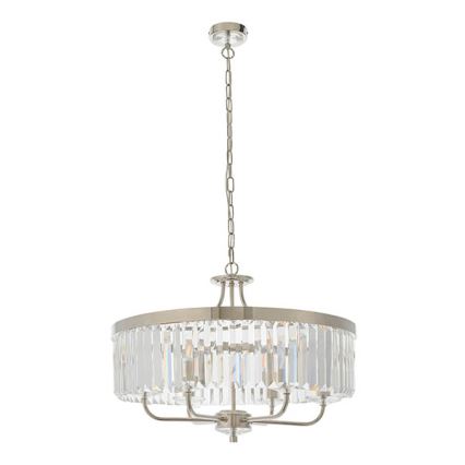 Endon 90263 - Lustr na řetězu CHESTERFIELD 6xE14/6W/230V pr. 55 cm lesklý chrom