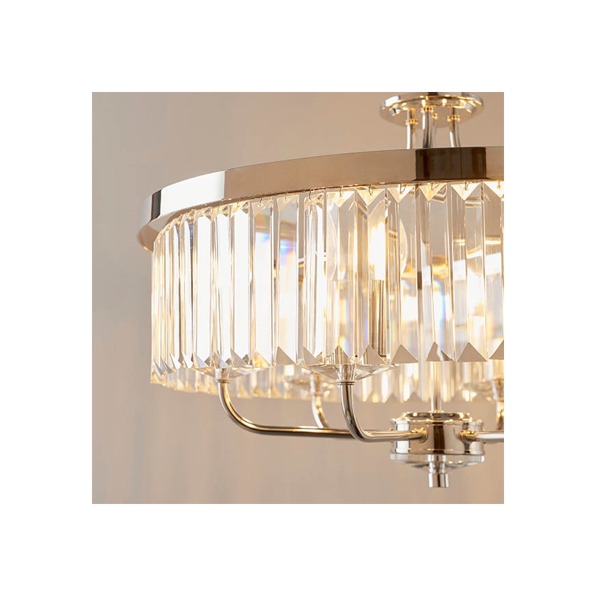 Endon 90263 - Lustr na řetězu CHESTERFIELD 6xE14/6W/230V pr. 55 cm lesklý chrom
