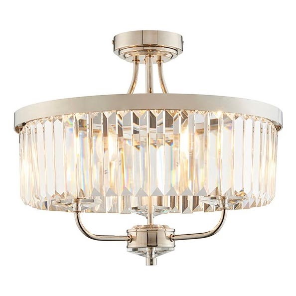 Endon 90264 - Přisazený lustr CHESTERFIELD 3xE14/6W/230V pr. 45 cm lesklý chrom