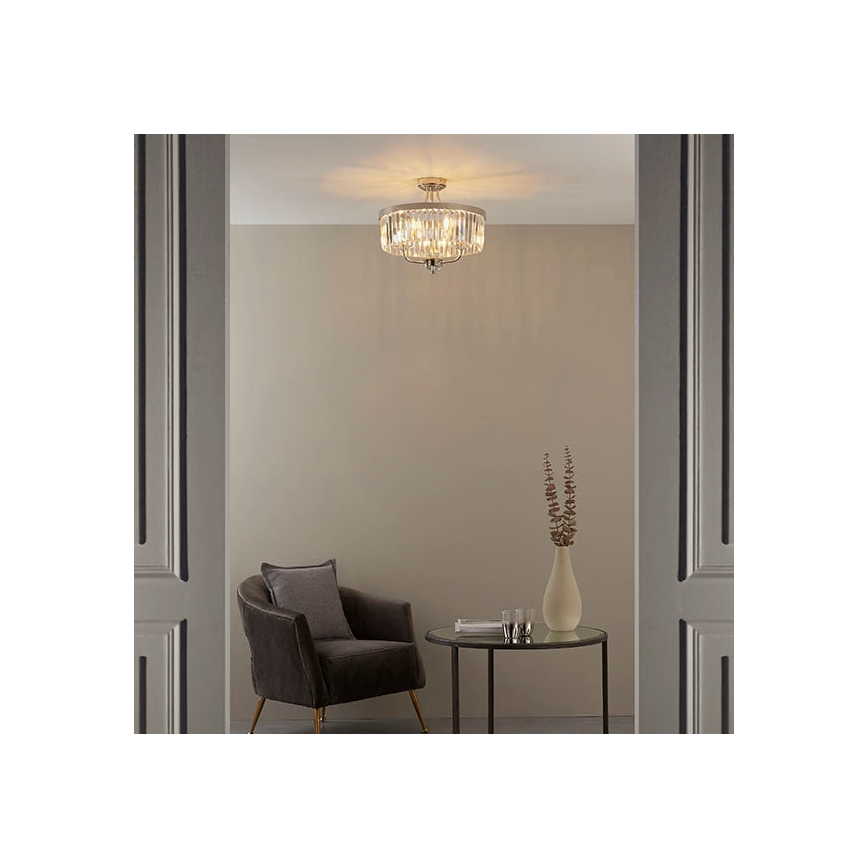 Endon 90264 - Přisazený lustr CHESTERFIELD 3xE14/6W/230V pr. 45 cm lesklý chrom