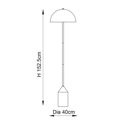 Endon 90521 - Stojací lampa NOVA 1xE27/60W/230V mosaz
