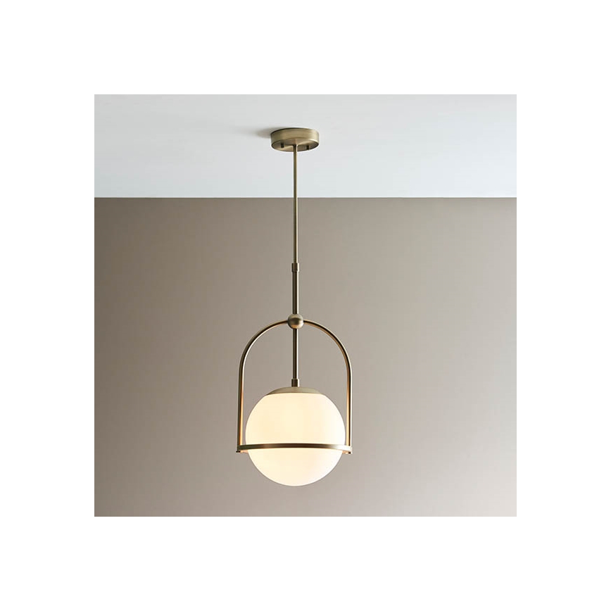 Endon 90844 - Lustr na tyči ONTARIO 1xE27/10W/230V mosaz