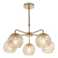 Endon 91969 - Lustr na tyči DIMPLE 5xE14/7W/230V zlatá