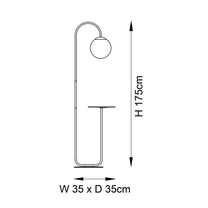 Endon 92424 - Stojací lampa HALO 1xE14/7W/230V černá/bílá