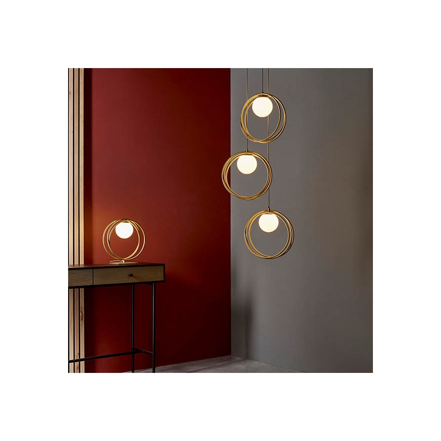 Endon 92491 - Stolní lampa EMILIO 1xG9/3W/230V zlatá/bílá