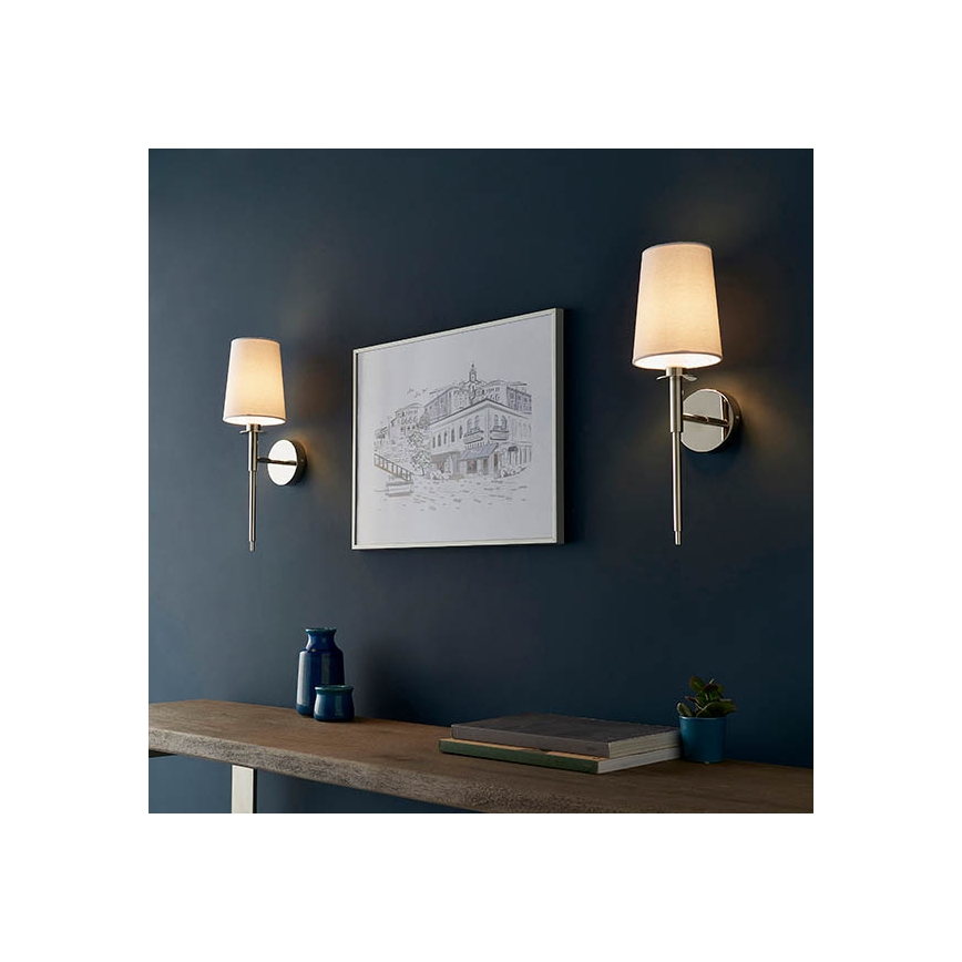 Endon 92949 - Nástěnná lampa 1xE14/6W/230V bílá/lesklý chrom
