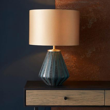 Endon 93059 - Stolní lampa ALYSSIA 1xE27/10W/230V zlatá/modrá